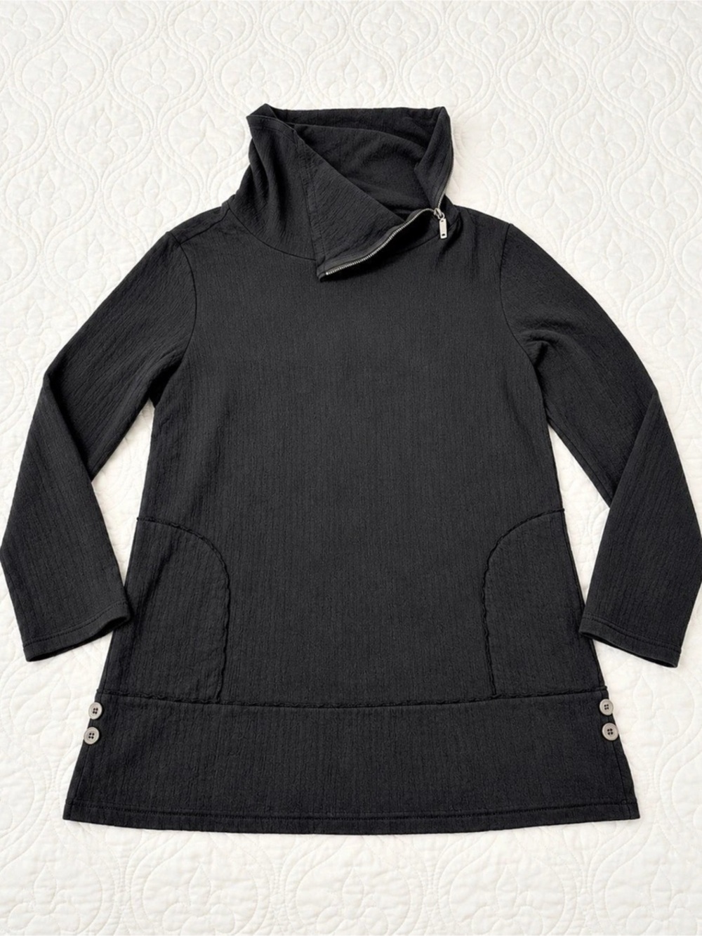 Yoga encan buddha Black Tunic Top Size Large Like New